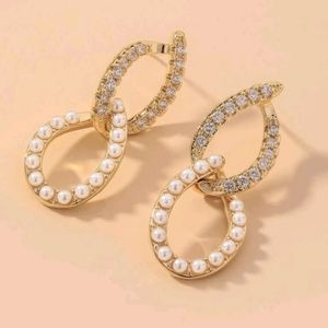 🔥MOVING SALE🔥 Faux Pearl & Rhinestone Drop Earrings